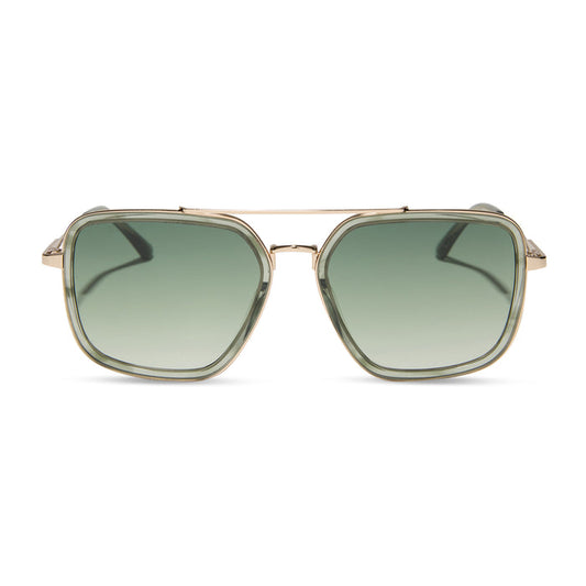 diff eyewear featuring the jordan navigator sunglasses with a cool matcha green frame and cool matcha gradient lenses front view