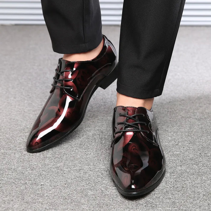 Jules Luxury Men’s Oxford Dress Shoes – Floral Pattern Lace-Up Formal Shoes
