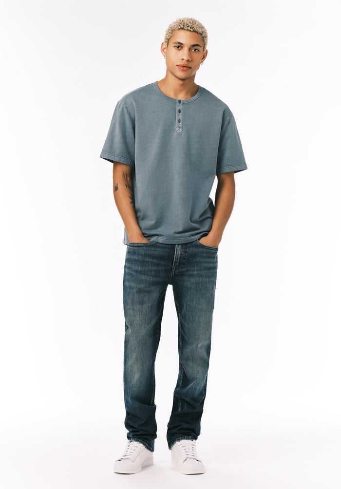 Buffalo Men Tops Blue Knit Knit Long Sleeve Regular Fit Crew Neckline