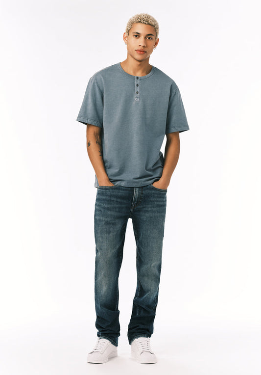 Buffalo Men Tops Blue Knit Knit Long Sleeve Regular Fit Crew Neckline