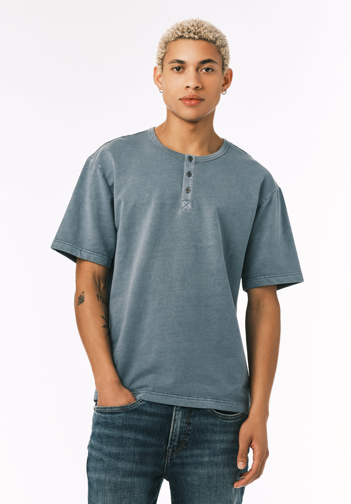 Buffalo Men Tops Blue Knit Knit Long Sleeve Regular Fit Crew Neckline