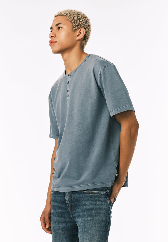 Buffalo Men Tops Blue Knit Knit Long Sleeve Regular Fit Crew Neckline
