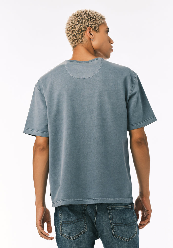 Buffalo Men Tops Blue Knit Knit Long Sleeve Regular Fit Crew Neckline