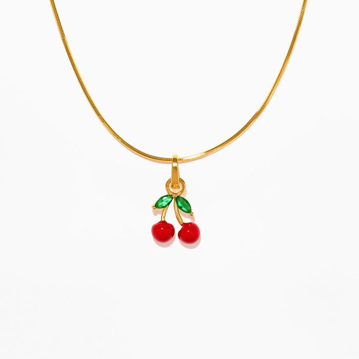 Keep Calm and Cherry on Charm Necklace