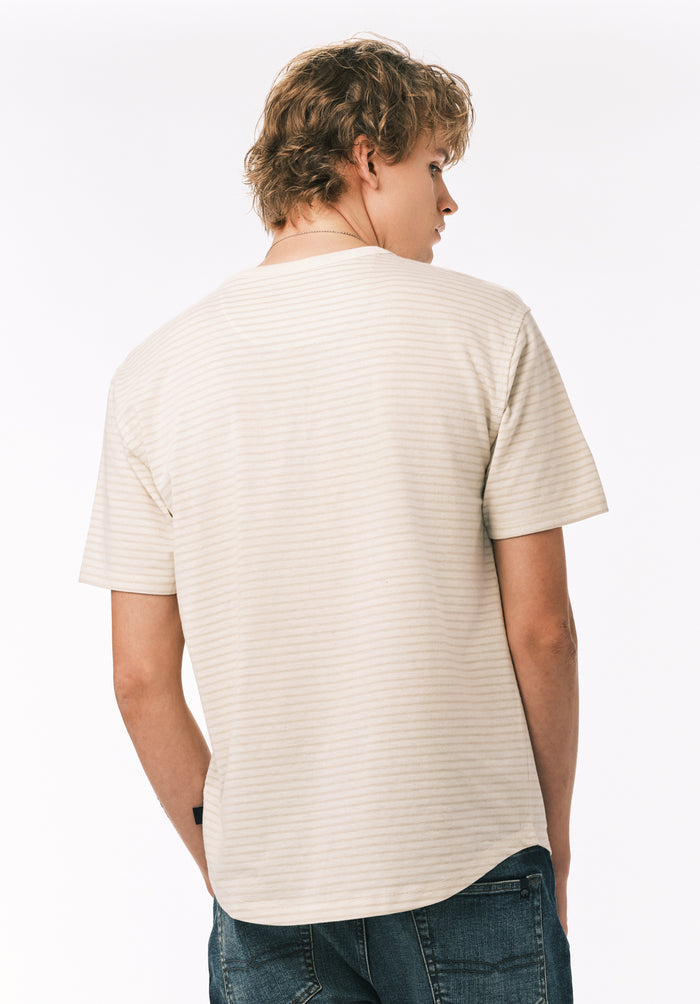 Buffalo Men Tops White Knit Knit Short Sleeve Regular Fit Short Sleeve