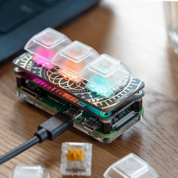 Keybow Kit (3-key) – Clicky keys by Pimoroni - The Pi Hut