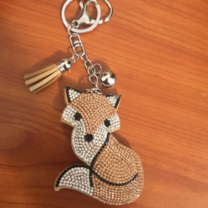 ✨ KeyChain / Bag Charm: Fox ~ Sparkle ~ Tawny 🦊