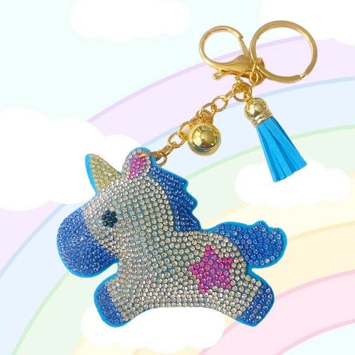✨KeyChain: Sparkle Unicorn Chonky ~ Blue