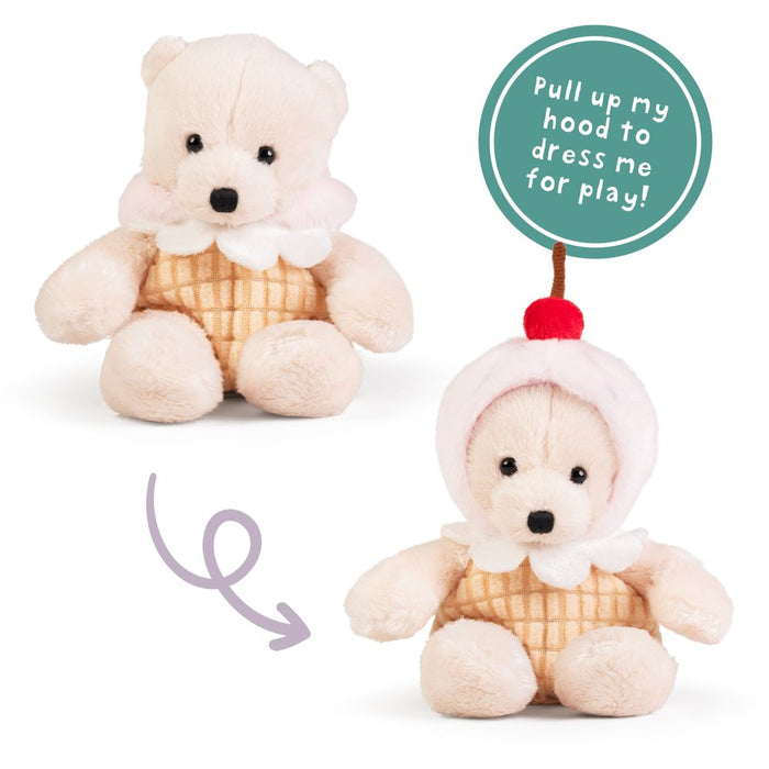 Keycraft 7 Inch Ice Cream LITTLE Dress Up Bear Plush Toy - Assorted