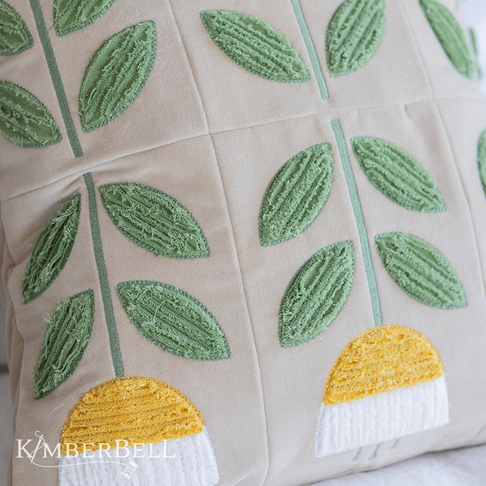 embroidered flower pillow