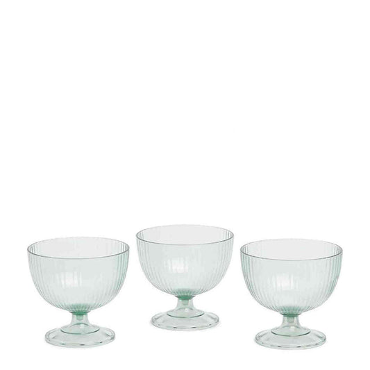 Kitchen Life 3 Piece Recycled Stripe Bowl Set - Green
