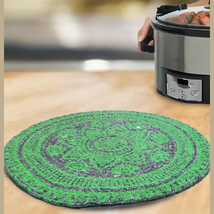 Kitchen Life Hand Woven Place Mat - Light Green