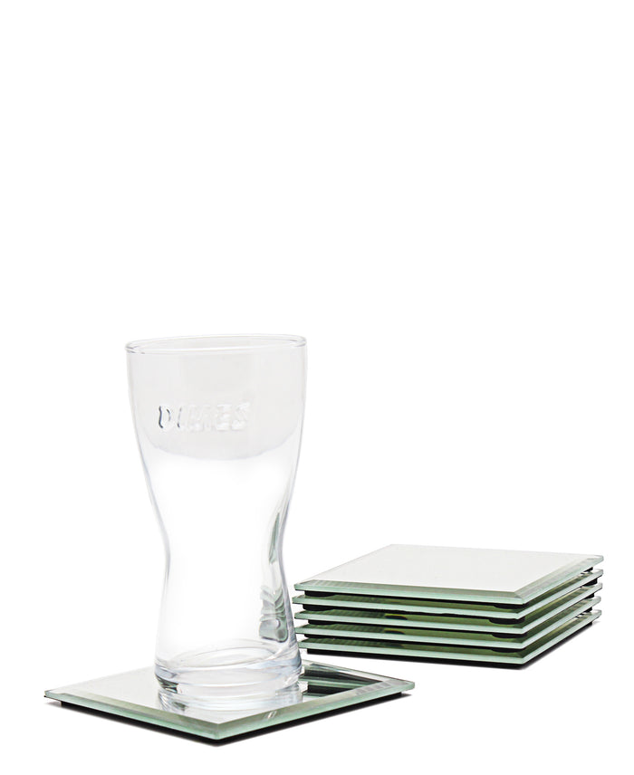 Kitchen Life Mirror Coaster Set Of 6 - Clear
