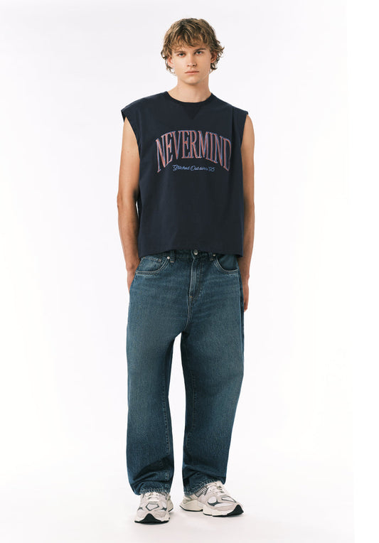 Buffalo Men Tanks Navy Knit Tanks Crew Neckline Tank