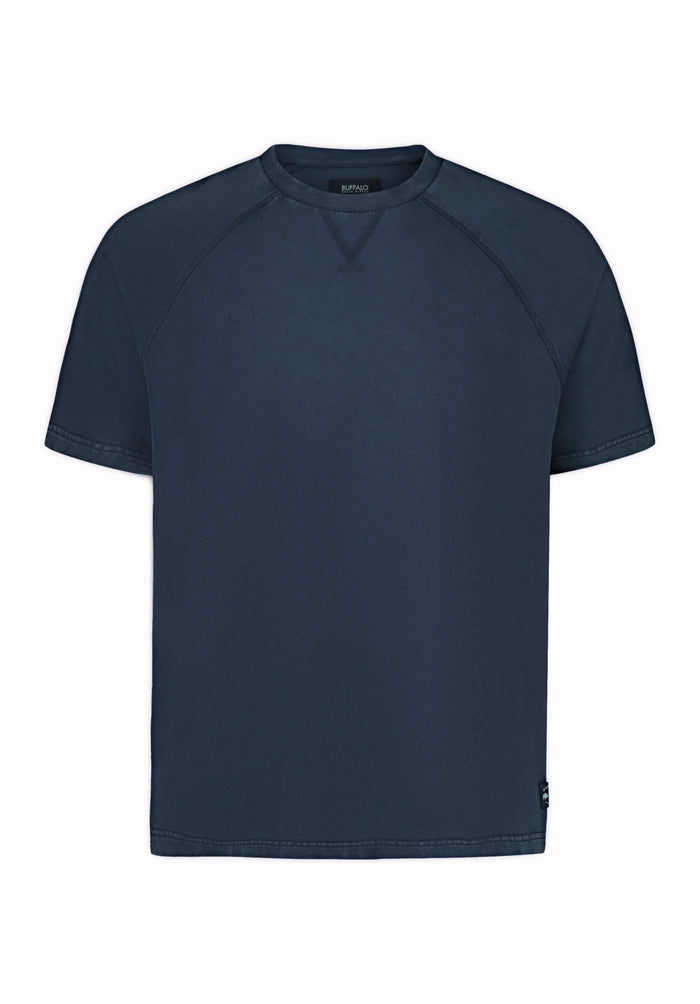 Buffalo Men Tops Navy Knit Knit Long Sleeve Crew Neck Short Sleeve