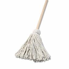 Large Cotton Deck Mop This Large Cotton Deck Mop with Wood Handle is handmade and is the perfect versatile wet mop for both indoor and outdoor cleaning jobs. Its sturdy handle  and is wire wound with a cotton mop head for optimal absorption-LCDM45 Hannah's Variety Store