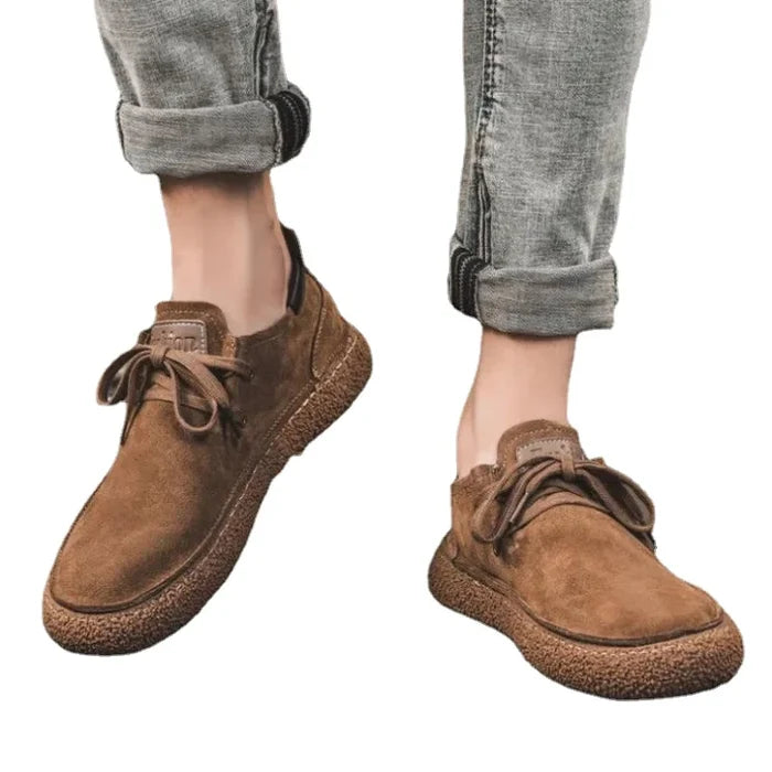 Laurent Vitalini Men’s Brown Suede Casual Moccasins