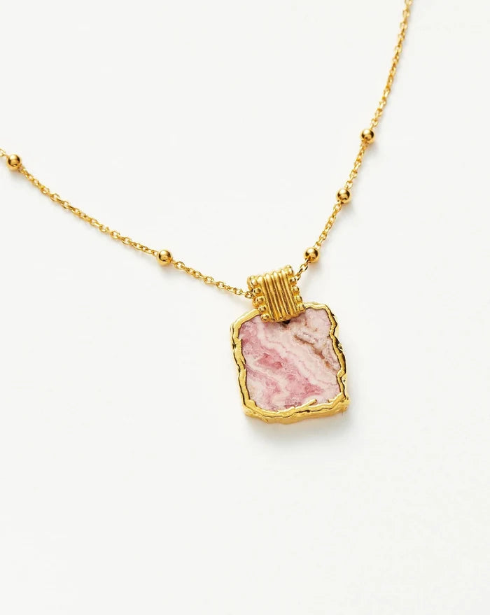 Lena Charm Necklace | 18ct Gold Plated Vermeil/Rhodochrosite Necklaces Missoma