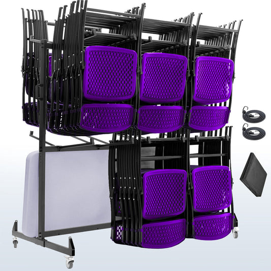 Folding Table and Chair Cart with Cover for Events