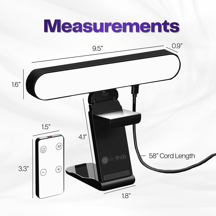 Measurements diagram for the USB powered Life Finds web cam with a light bar