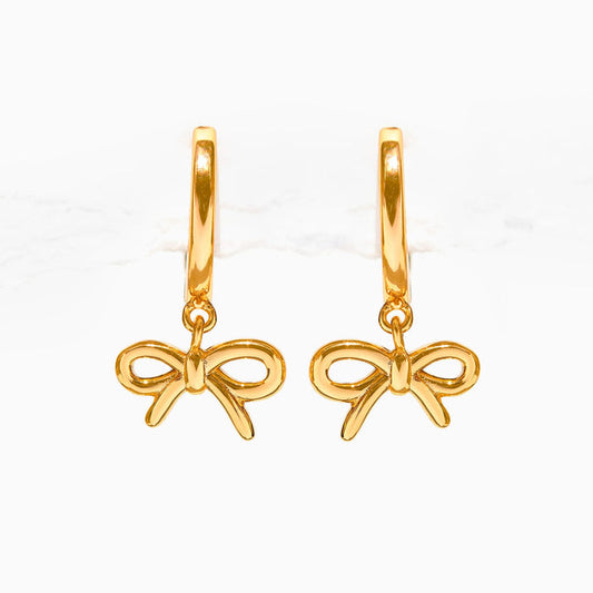 Lil Bow Hoops