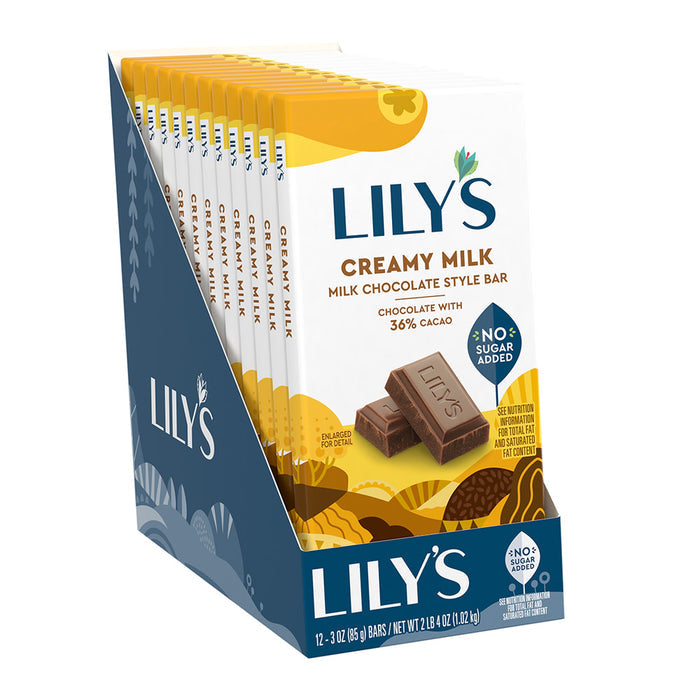Lily's Creamy Milk Chocolate 36% Candy Bar - 12 Count