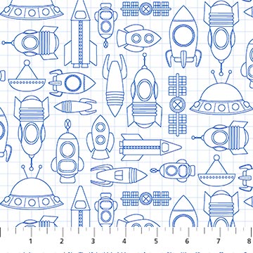 Little Explorers Fabric Ship Blueprints 10269-10, Patrick Lose Northcott