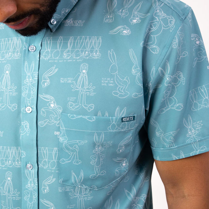 RSVLTS RSVLTS Looney Tunes "Bunny Blueprints" – KUNUFLEX Short Sleeve Shirt
