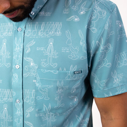 RSVLTS RSVLTS Looney Tunes "Bunny Blueprints" – KUNUFLEX Short Sleeve Shirt