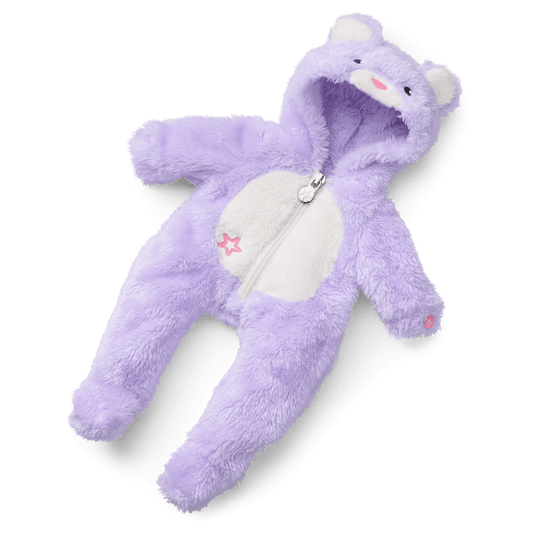 Lovable Lavender Bear One-Piece Outfit for Bitty Baby® Dolls