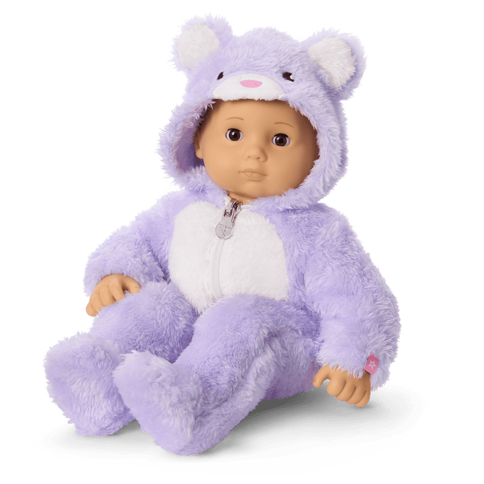 Lovable Lavender Bear One-Piece Outfit for Bitty Baby® Dolls