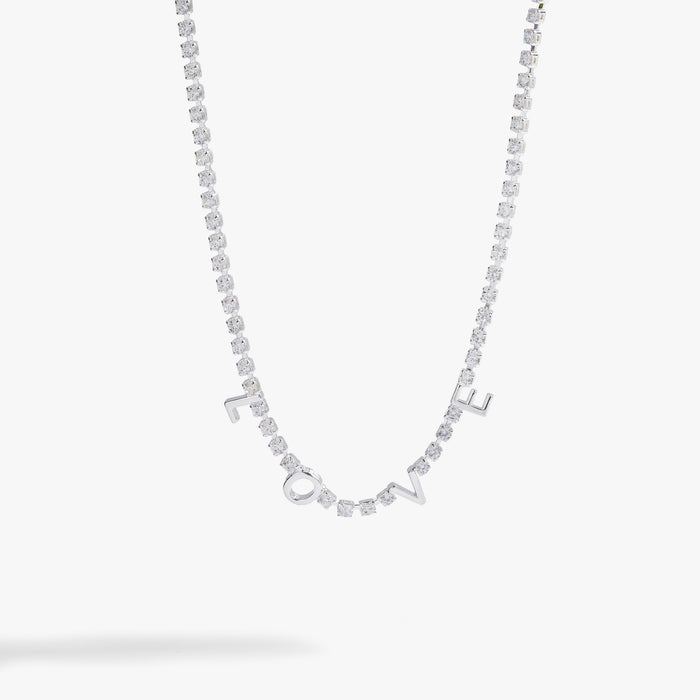 "Love" Crystal Tennis Necklace