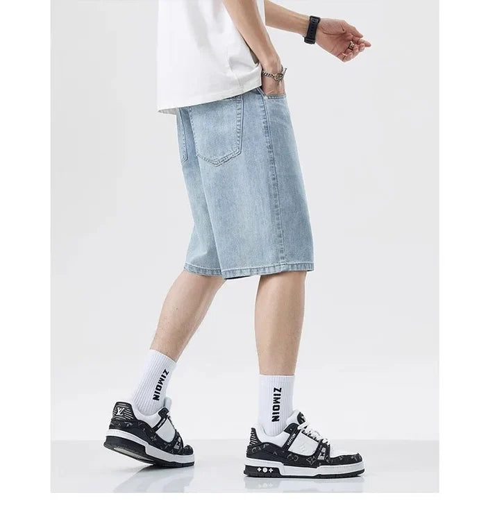 Luca Ferri Men’s Loose Fit Denim Shorts