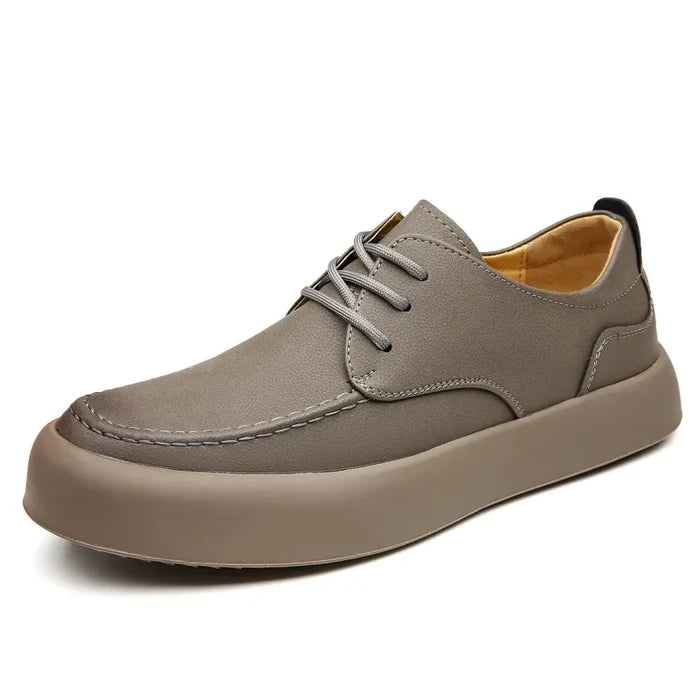 Lucien Travolti Men’s Casual Leather Shoes – Brogue-Inspired Lace-Up Sneakers