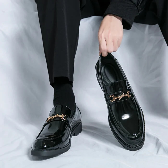 Lucio Morandi Classic Monk Strap Leather Loafers