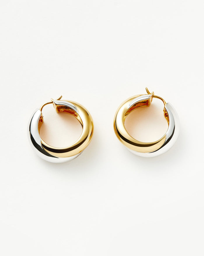 Lucy Williams Chunky Entwine Medium Hoop Earrings | Mixed Metal Earrings Missoma