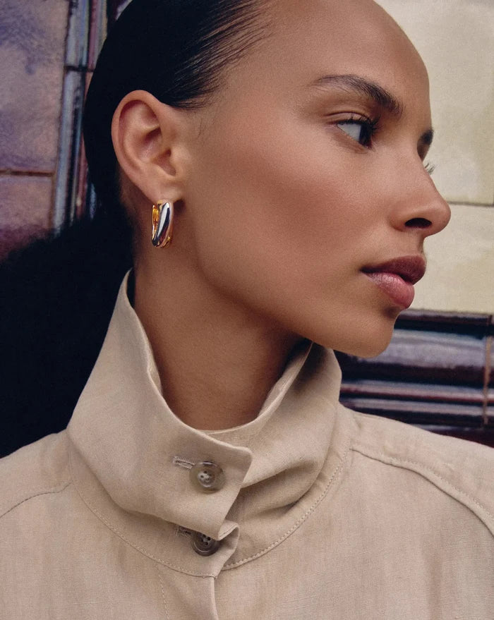 Lucy Williams Chunky Medium Entwine Hoop Earrings | Mixed Metal Earrings Missoma