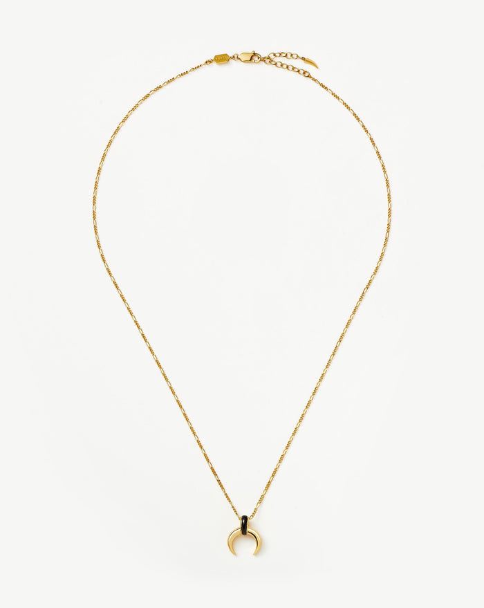 Lucy Williams Black Onyx Horn Pendant Necklace | 18ct Gold Plated Vermeil/Black Onyx Necklaces Missoma