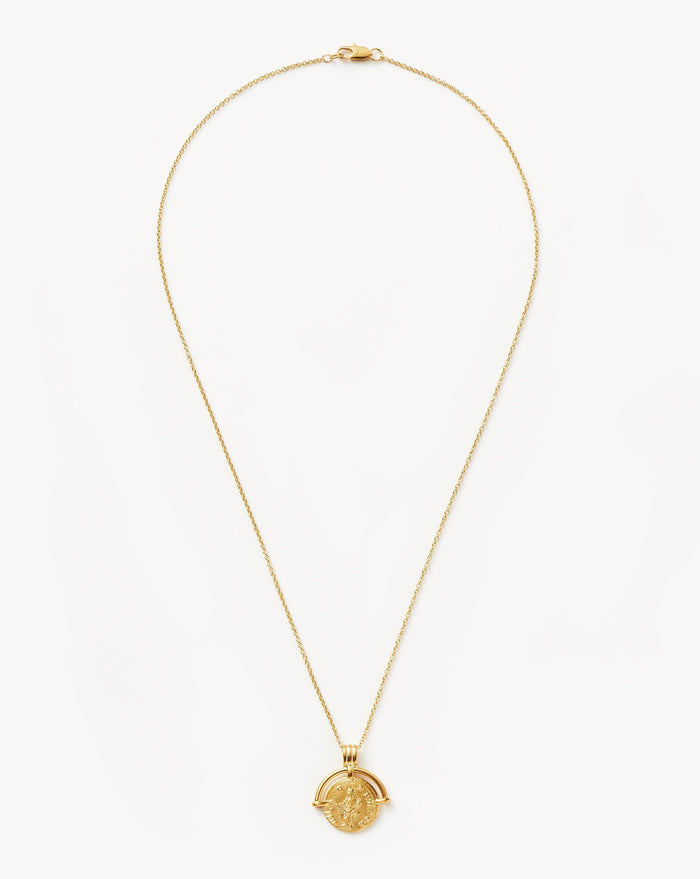 Lucy Williams Long Engravable Roman Arc Coin Necklace Necklaces Missoma