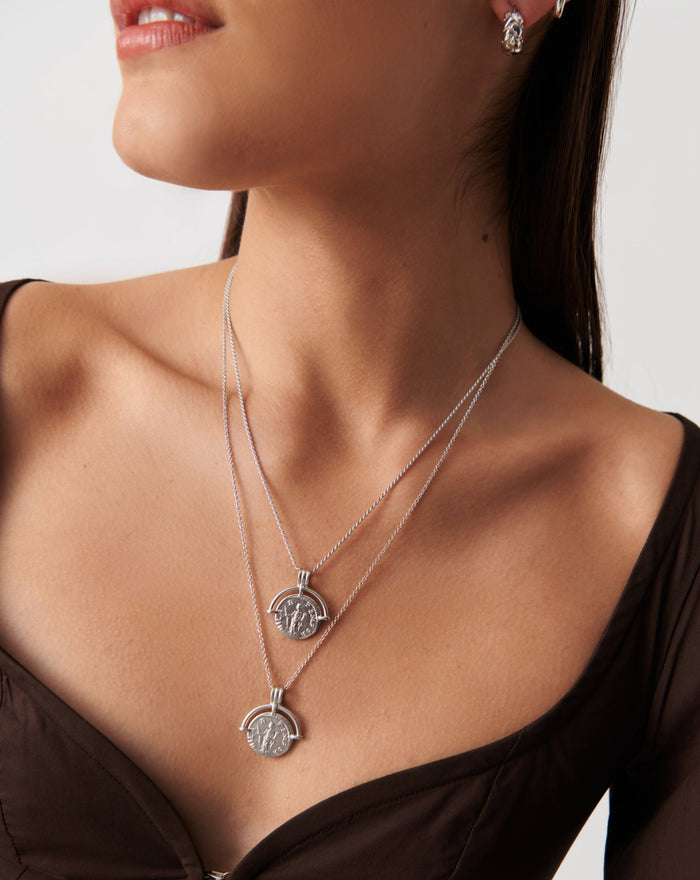 Lucy Williams Long Engravable Roman Arc Coin Necklace Necklaces Missoma