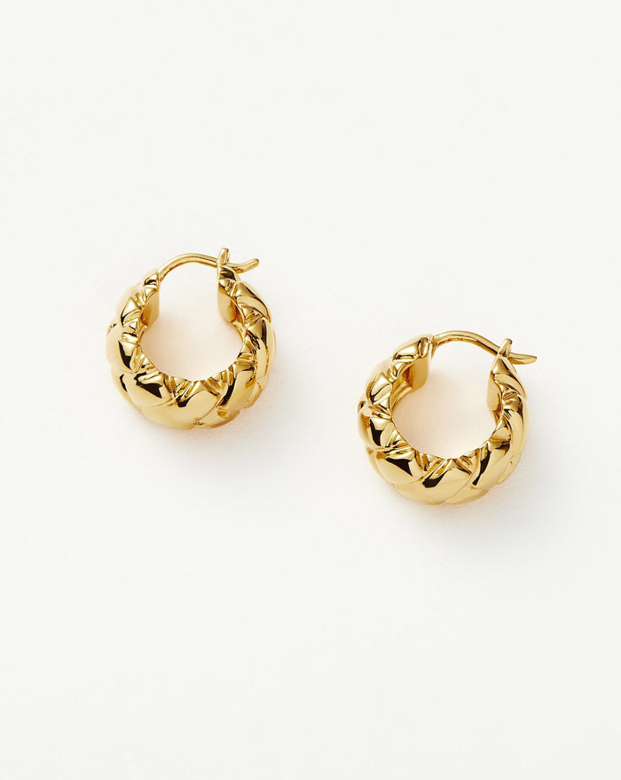 Lucy Williams Waffle Mini Hoop Earrings | 18ct Gold Plated Vermeil Earrings Missoma