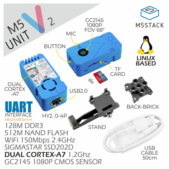 M5Stack UnitV2 - The standalone AI Camera for Edge Computing (SSD202D) TinyML - m5stack-store