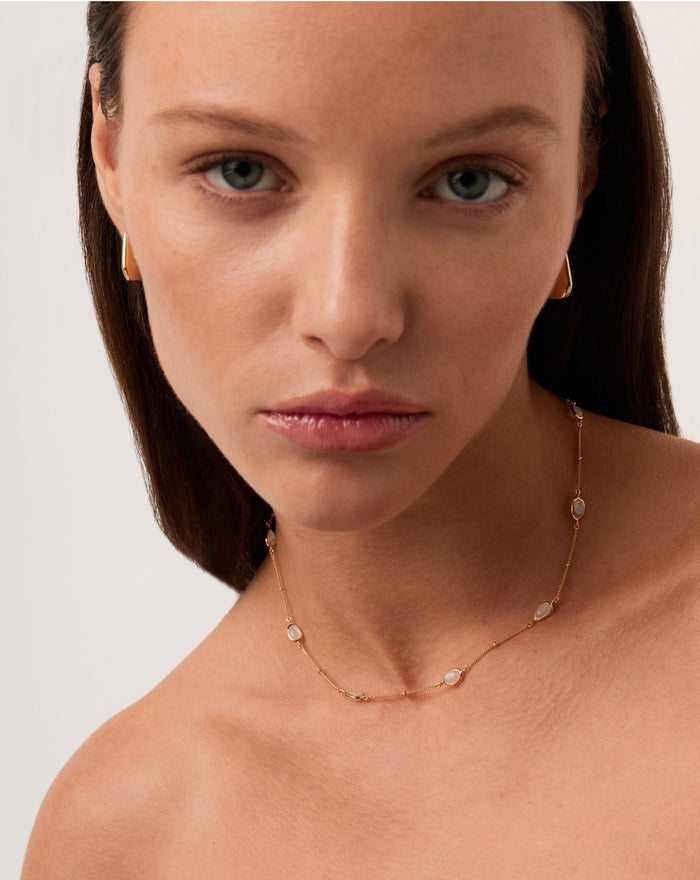 Magma Gemstone Charm Choker | 18ct Recycled Gold Vermeil on Recycled Sterling Silver Necklaces Missoma