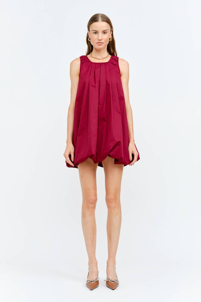 Marga Dress: BURGUNDY