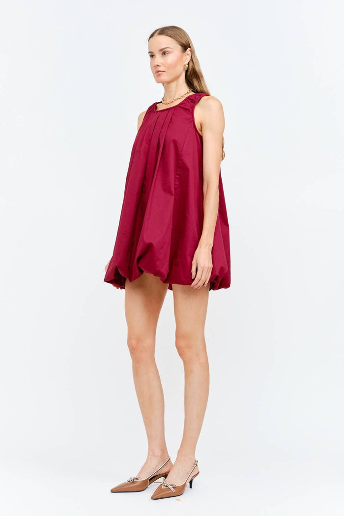 Marga Dress: BURGUNDY
