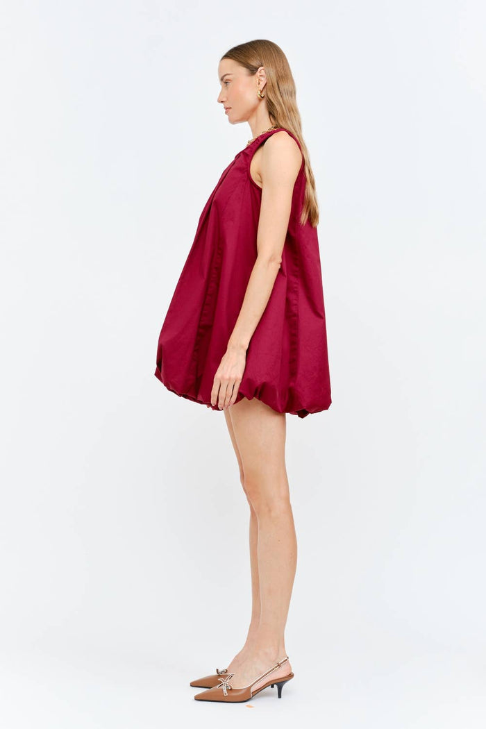 Marga Dress: BURGUNDY