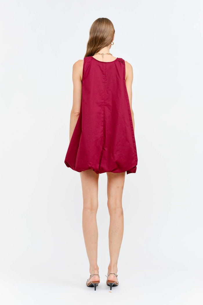 Marga Dress: BURGUNDY