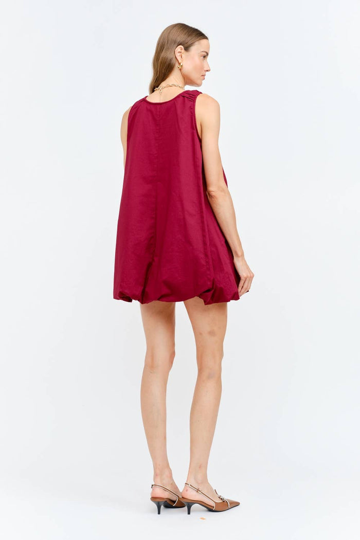 Marga Dress: BURGUNDY