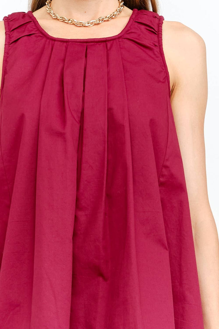 Marga Dress: BURGUNDY