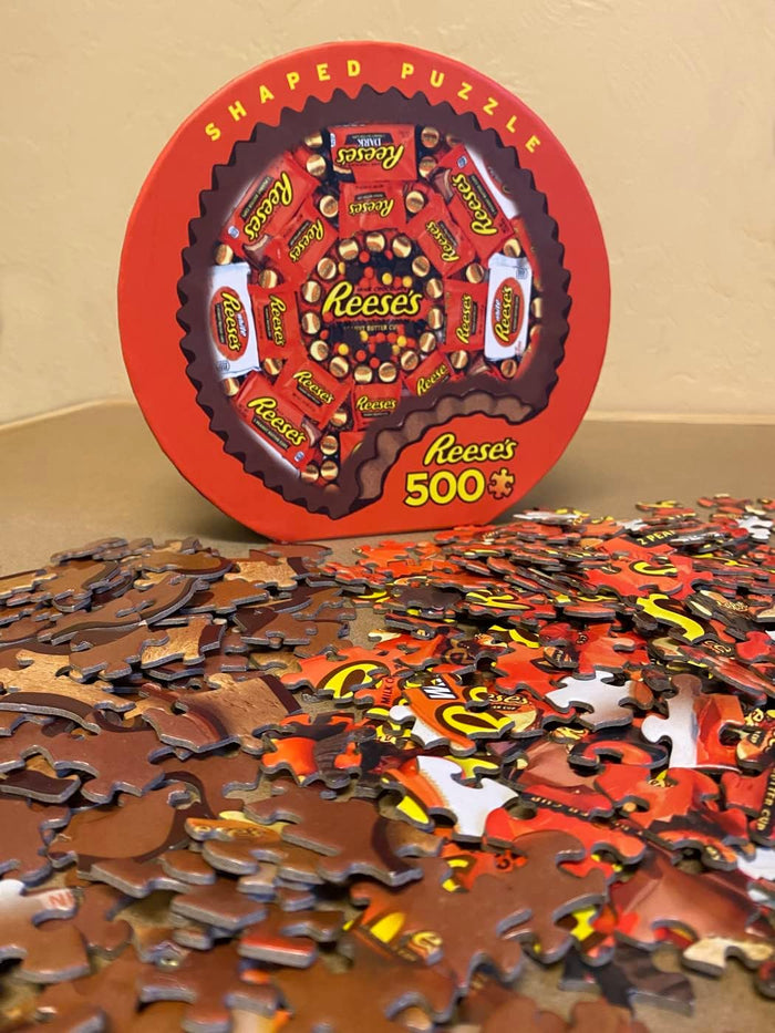 MasterPieces 31721 Hersheys Shaped Collection Jigsaw Puzzle Reeses 500 Pieces Orange